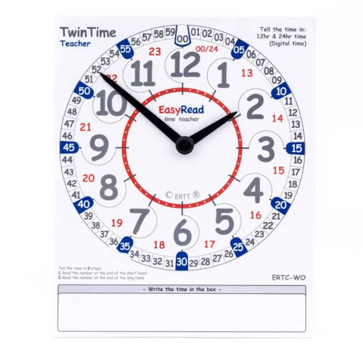 Teacher demonstration card for learning the time