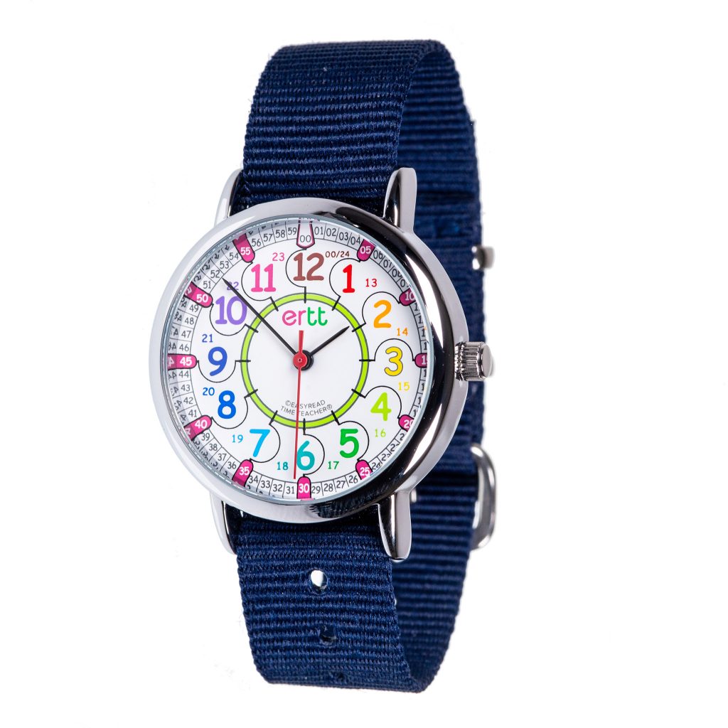 wrist-watch-rainbow-face-24-hour-navy-blue-strap-easyread-time