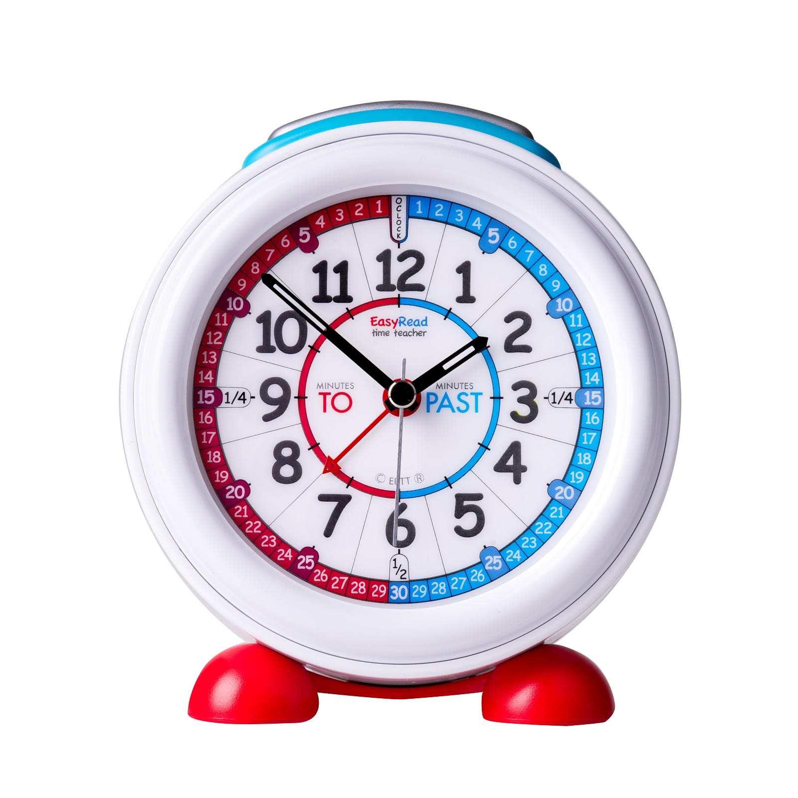 Alarm Clock Red & Blue Face Past & To EasyRead Time Teacher