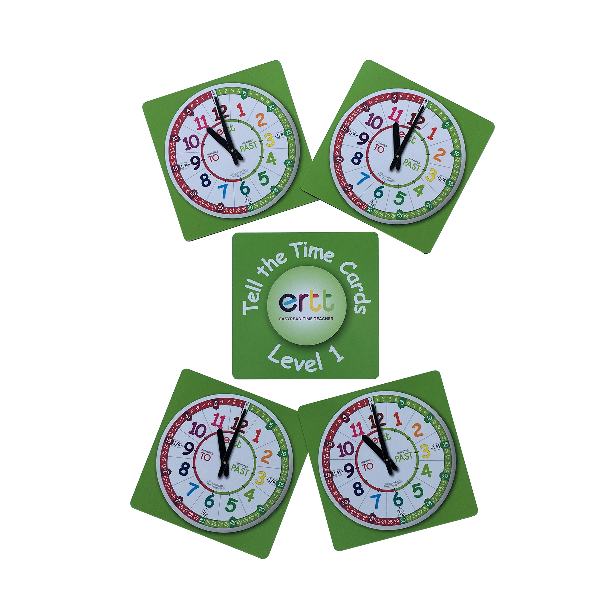 Levels 1 & 2 EasyRead Time Teacher Learn To Tell The Time Playing Cards